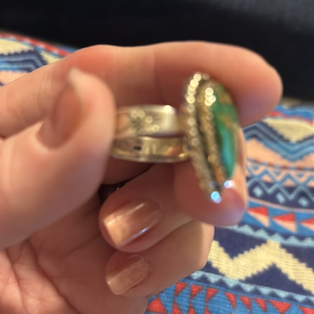 Sonoran gold turquoise ring sterling - Picture 5 of 7